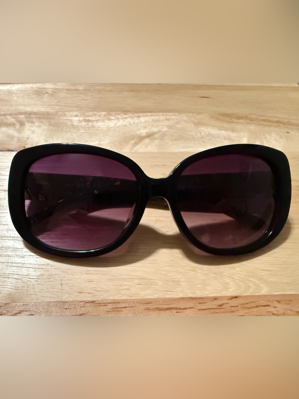 Primary Black Frame Sunglasses with Purple Lenses